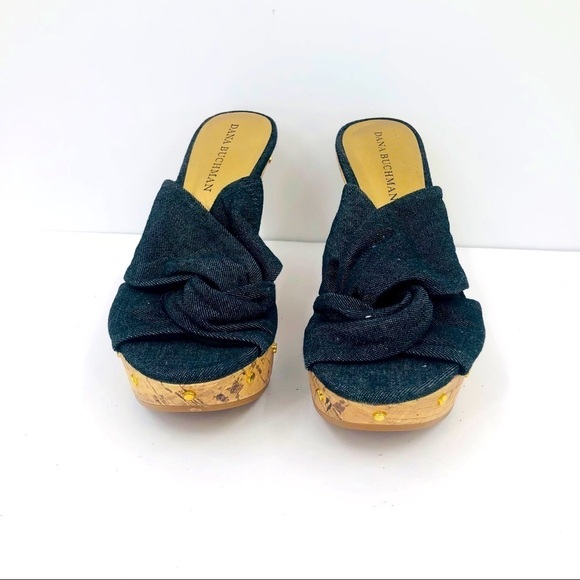 Diana Buchman women’s Denim wedge sandals size 6.5 - Picture 2 of 8